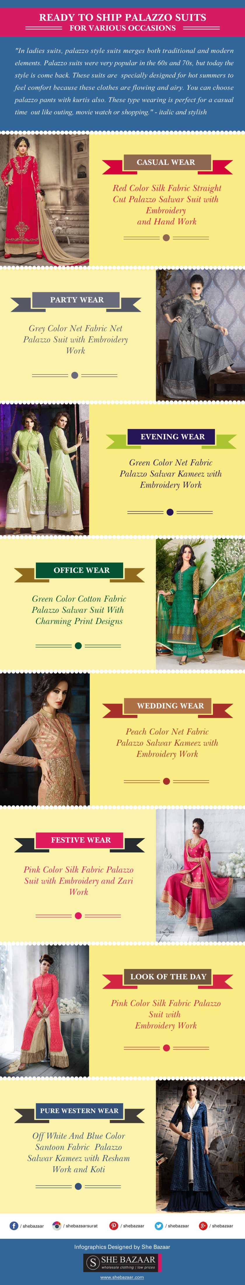 Ready to ship palazzo suits for various occasions